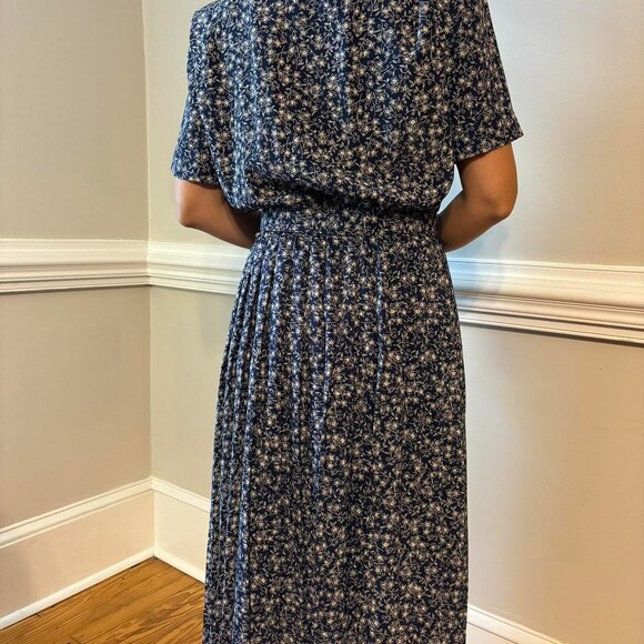 Vintage Cottagecore 80 S Navy Blue F 9 B 3 - Picture 3 of 7